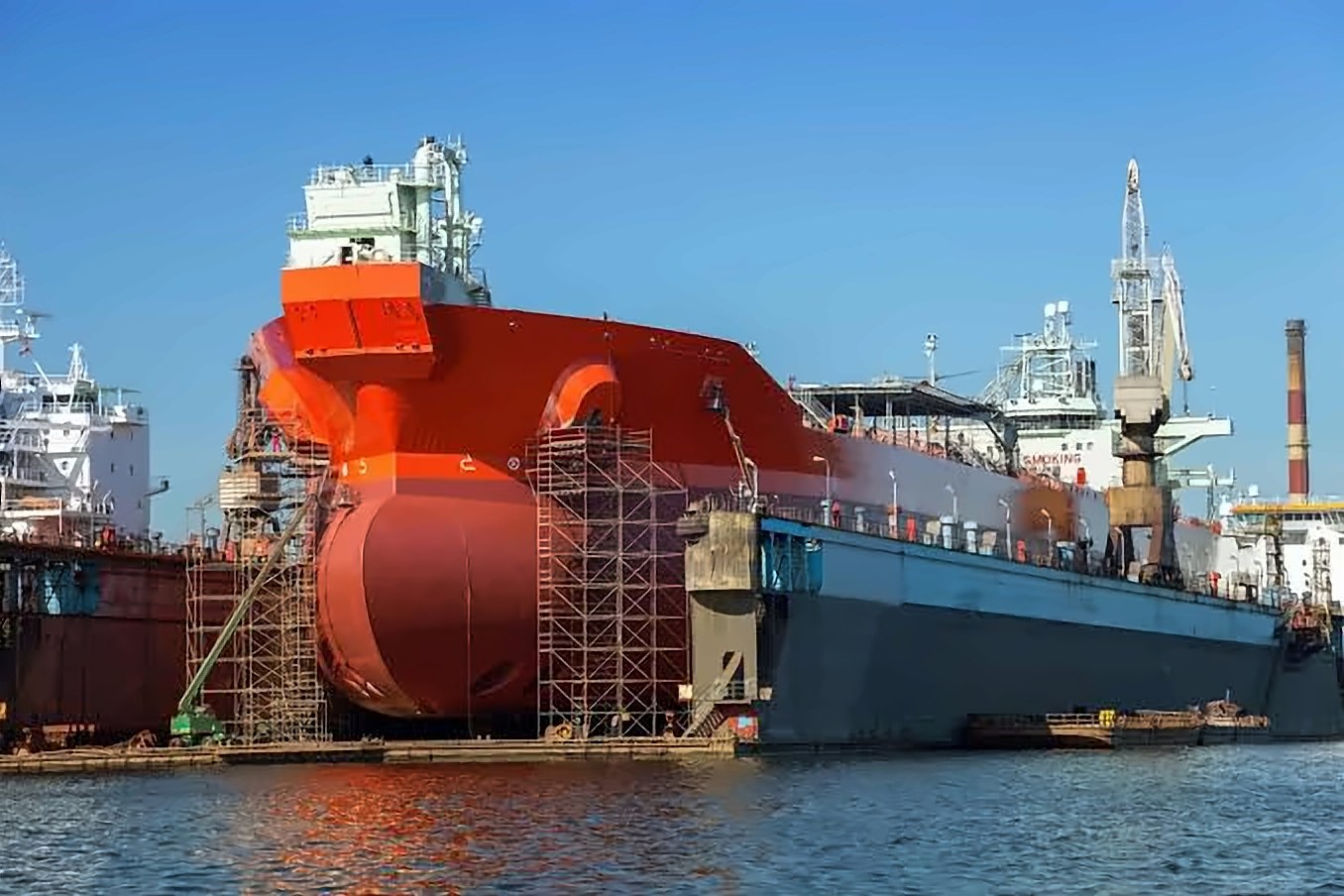 Vessel in dry dock